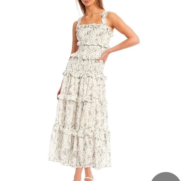 ANTONIO MELANI Dresses & Skirts - New with Tag: Antonio Melani Smocked Floral Ruffle Tiered Dress. Size 10